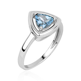 Кольцо один камень 1340075541 серебро Треугольник