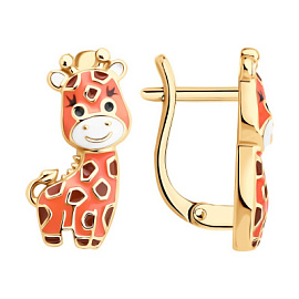 Серьги 93022464 серебро Жираф