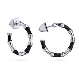 Серьги конго BS050400RB-00E ювелирный сплав бамбук