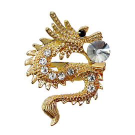 Брошь 3-3253-Y ювелирный сплав Дракон