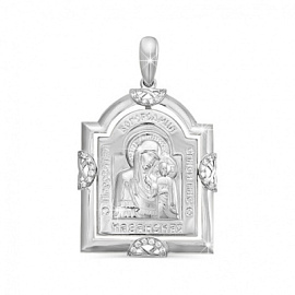 Подвеска религиозная христианская ладанка с030838 серебро Казанская Божья Матерь
