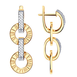 Серьги подвесные кл4243а-01 золото Тиффани цифры