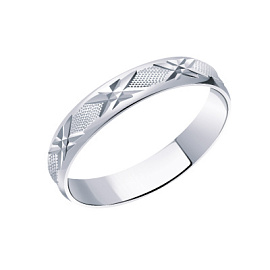 Кольцо обручальное s632-4 серебро