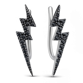 Серьги каффы с211552.0010 серебро Молния