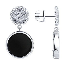 Серьги подвесные 94-322-02282-1 серебро