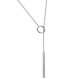 Колье галстук кл440-10-98 серебро