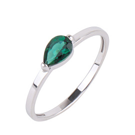 Кольцо один камень 1-1244 тур серебро