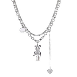 Колье многоярусное 700717440-2 ювелирный сплав Мишка