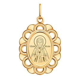 Подвеска религиозная христианская ладанка 3284 золото Святая Матрона Московская