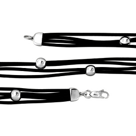 Браслет кожа, каучук 90-08-0304-00 серебро Шар