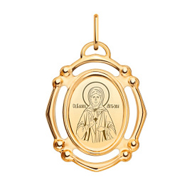 Подвеска религиозная христианская ладанка 3281 золото Святая Матрона Московская