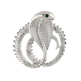 Брошь 231110085 ювелирный сплав змея