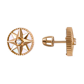 Серьги пусеты 2002253-2 золото Диор