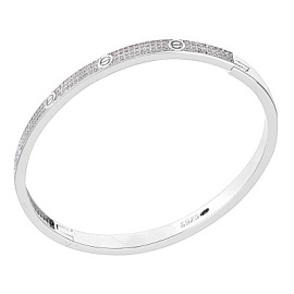 Браслет жесткий XZC028B серебро Картье винт