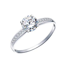 Кольцо один камень б11230 золото