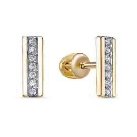 Серьги пусеты л0500985 золото Брусок