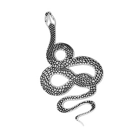 Брошь 3V-6818-W ювелирный сплав змея