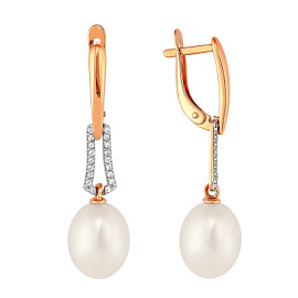 Серьги подвесные 290-1-825Р золото