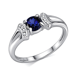 Кольцо один камень 01-4562.000С-00 серебро