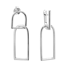 Серьги подвесные E00672r серебро асимметрия