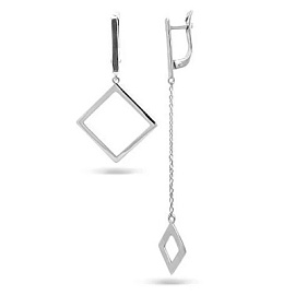 Серьги подвесные 634786 серебро Ромб