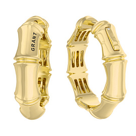 Серьги конго 9677683 золото бамбук