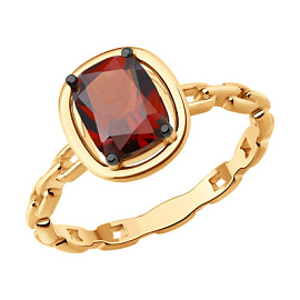 Кольцо один камень 92014877 серебро