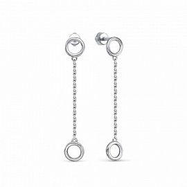 Серьги подвесные СБА1671В серебро Круг