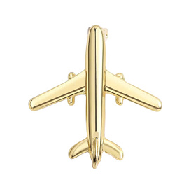 Брошь 1-0082-Y ювелирный сплав самолёт