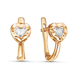 Серьги 121305а-1 золото Сердце