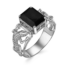 Печатка КМ-39 чер  серебро Ящерица