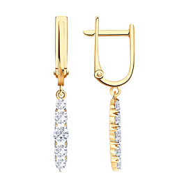 Серьги подвесные 0200759 золото