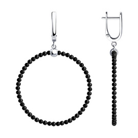 Серьги подвесные 83020227 серебро Круг