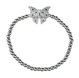 Браслет из бусин 18-1944-W ювелирный сплав Бабочка
