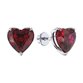 Серьги пусеты 6101652-04085 серебро Сердце