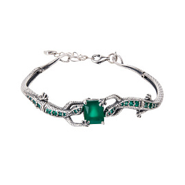 Браслет Брэ-0035ос409 серебро Ящерица