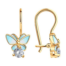 Серьги 93020393 серебро Бабочка