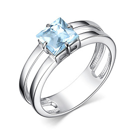 Кольцо один камень 01-3635.00ТБ-00 серебро