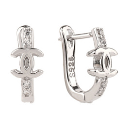 Серьги YME23 серебро Шанель