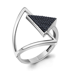 Кольцо 66717Ч.5 серебро Треугольник