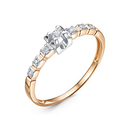 Кольцо один камень 1108071 золото