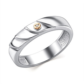 Кольцо один камень 01-4828.000Б-00 серебро