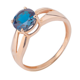 Кольцо один камень К-0245 золото