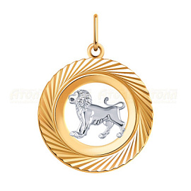 Подвеска знак зодиака 5653а.лев золото Лев
