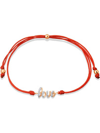 Браслет красная нить Т14710860-01 золото LOVE