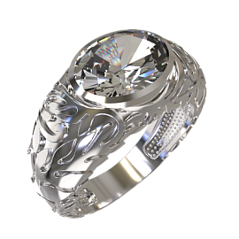Кольцо 1 камень 1032651-01210 серебро